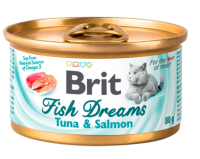 Brit Care Консервы суперпремиум класса для кошек Тунец и лосось, 80 г. [уценка]