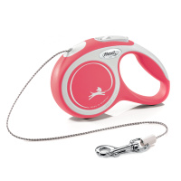 flexi рулетка NEW LINE Comfort XS [до 8 кг] трос 3 м серый/красный