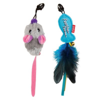 GiGwi Дразнилка телескопическая с двумя насадками [рыбка + мышка]