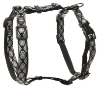 Шлейка анатомическая нейлоновая "Ромбы" Triol (S, черная, 15*400-550мм)