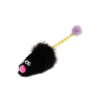 "GoSi Игрушка для Кошек ""Мышь из натуральной норки хвостом-пружинка""