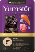 Yumster [Ямстер] Beauty Coat пауч для кошек с лососем и семенами льна в соусе 85 г