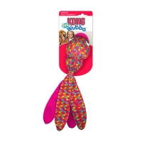 KONG игрушка для собак Wubba Finz Рыба S, с пищалкой, розовая