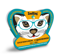 ЗооРинг консервы д/к Кусочки в желе с Цыпленком для профилактики заболеваний почек, 100 г