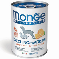 Monge Dog Monoprotein Fruits консервы для собак паштет из индейки с рисом и цитрусовыми 400г