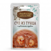 Деревенские лакомства Суп из тунца с креветками/крабом 35г