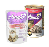 Амурр Консервированный корм для взрослых кошек в желе, ягненок, 415 г.