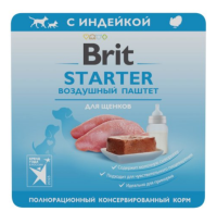 Брит ламистер Воздушный паштет для щенков с индейкой, STARTER, 100г