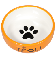Миска Mr.Kranch керамическая для кошек MEOW 380 мл, оранжевая