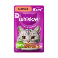 Whiskas для взрослых кошек с телятиной в желе, 75 г