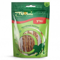 Лакомство д/собак РТ15 Крученые палочки с уткой 70гр.Триол 23066