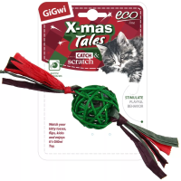 GiGwi Мячик с колокольчиком 13см, серия X-mas TALES