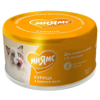 Влажный дополнительный корм Мнямс На каждый день для кошек и котят старше 6 месяцев "курица в нежном желе" 80 г