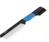 Расчёска DeLIGHT комбинированая разнозубая с триммингом[заменяемое лезвие] с прорезиненой ручкой 314LS
