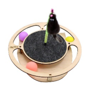 GoSi Игровой трек для кошек Круг с шариками c игрушкой на пружине c когтеточкой из ковра