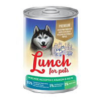 Lunch For Pets Мясное ассорти с языком в желе 400 г.