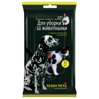 Teddy Pets Салфетки д/уборки за животными 25шт Teddy Pets Салфетки д/уборки за животными 25шт