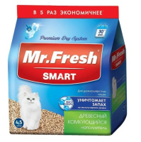 Mr.Fresh SMART, древесный комкующийся наполнитель для короткошерстных кошек, [уценка] (4,5л длинношорст)