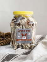 LUCKY DOG Уши кролика с шерстью в банкеПОШТУЧНО *40