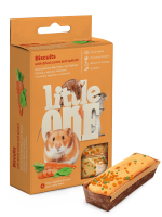 Little One Бисквиты с морковью и шпинатом для хомяков, крыс, мышей и песчанок, 5х7 г