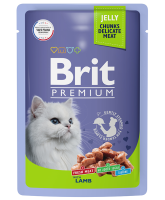 Brit Premium Пауч для взрослых кошек ягненок в желе 85 г [уценка]