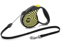 Поводок-рулетка для собак Flexi Life Geometry Yellow S 5м до 12кг, трос