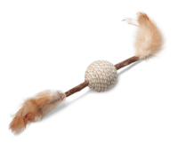 Игрушка для кошек из мататаби "Мячик с перьями", d40/220мм, серия NATURAL, Triol
