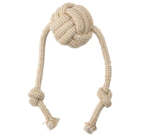 Игрушка Mr.Kranch для собак Мяч из каната на шнуре 48*8 см цвет натуральный