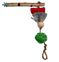 ЧИКА игрушка для птиц Жёрдочка с подвеской мячиком 20*25 см ЧИКА