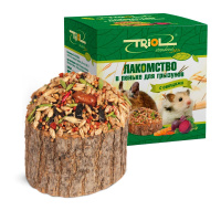 Триол Лакомство в пеньке для мелких грызунов с овощами, 70 г.