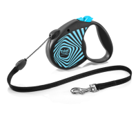 Триол Поводок-рулетка для собак Flexi Life Geometry Blue M 5м до 20кг, трос