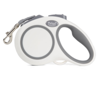 Поводок-рулетка для собак Urban M, 5м до 25кг, лента, белый, Triol