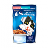 FELIX Двойной вкус Пауч для кошек Лосось и Форель, 75 г.