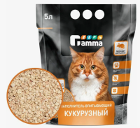 Наполнитель впитывающий кукурузный Gamma, 5 л