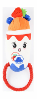 Игрушка Mr.Kranch для собак "Йогурт" плюшевая с канатиком и пищалкой 19 см
