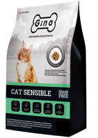 Корм для кошек сухой Gina Cat Sensible чувствительное пищеварение, цыпленок, индейка, [уценка] (1 кг)