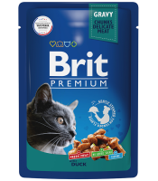 Brit Premium Пауч для взрослых кошек утка в соусе 85 г. [уценка]