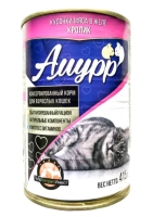 Амурр Консервированный корм для взрослых кошек в желе,кролик, 415 г.