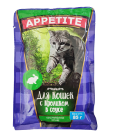 Appetite Влажный корм для кошек кролик, 85 г. [уценка]