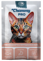 Чамми Pro пауч мясное ассорти с потрошками в желе 85гр