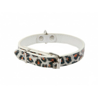 Ошейник "Синтетик" двойной прошитый "Леопард"15ммх35см (коричневый)