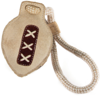 Игрушка NATURAL для собак из натур. кожи "Мяч для регби с петлей", 370*100*40мм