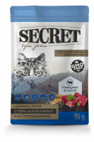 Secret Life Forse Влажный корм для стерилизованных кошек и кастрированных котов кусочки в соусе с говядиной 85 г.