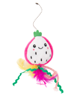 Игрушка Mr.Kranch для кошек Питахайя плюшевая с кошачьей мятой и перышками 19 см зеленая