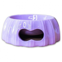 КерамикАрт миска керамическая для животных 300мл, с полосками серая