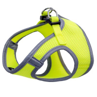 HL28M Комплект мягкая шлейка-жилетка и поводок, неоново-желтый, обхват груди 400мм, поводок 15*1200м