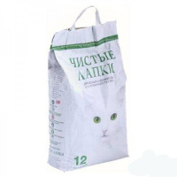 Чистые лапки наполнитель древесный для кошек, 12 л.