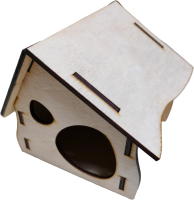 Ашера Дом для грызунов дерев. №Г-22 Сторожка фанера 13*11,5*13 см.