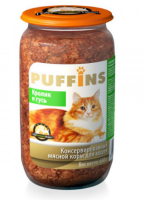 PUFFINS консервы для кошек [кролик, гусь], 650 г. [уценка]