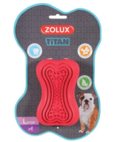 ZOLUX, Игрушка-кормушка с веревкой "Кость, Титан", красная, резина (11.5 см, 479111RGE)